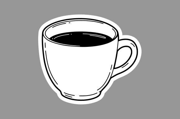 Coffee Cup Clipart Line Art Graphics