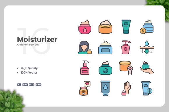 Moisturizer Colored Icons