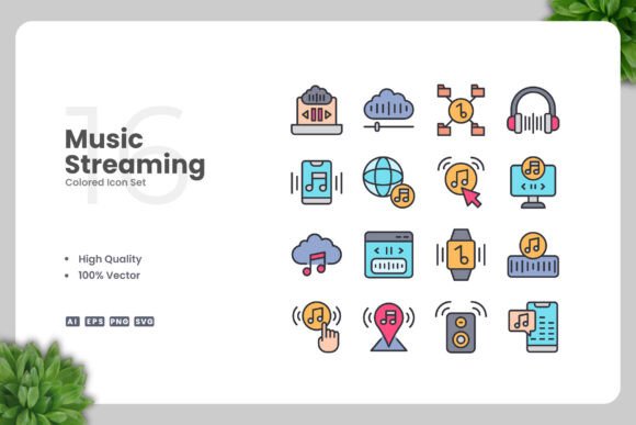 Music Streaming Colored Icons