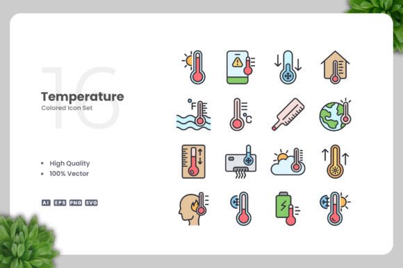 Temperature Colored Icons for Graphics and Icons