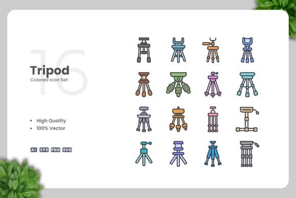 Tripod Colored Icons for Crafters