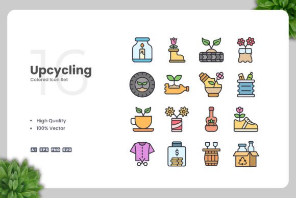 Upcycling Colored Icons: Graphics and Icons for Modern Design
