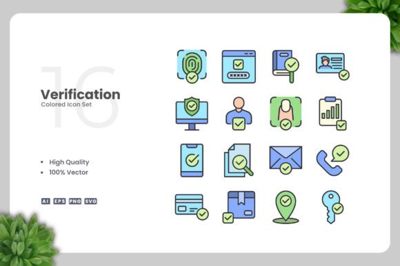 Verification Colored Icons Graphics and Icons