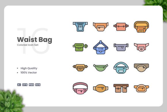 Waist Bag Colored Icons Review